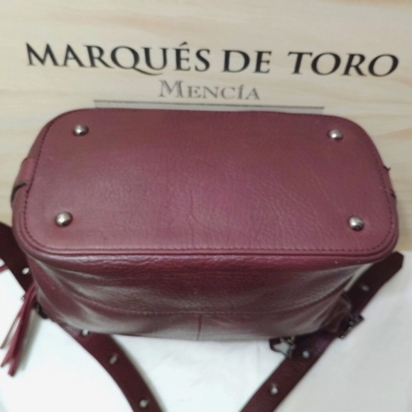 Aimee Kestenberg Leather Purse Shoulder Bag Quilted Burgundy Brown Satchel - Picture 4 of 15